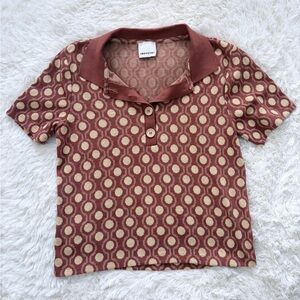 Retro Patterned Button Down Shirt